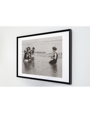 Photo ancienne noir et blanc mer n°54 cadre noir 40x60cm