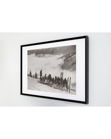 Photo ancienne noir et blanc montagne n°88 cadre noir 60x90cm