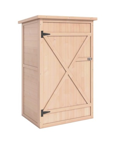 Armoire de jardin porte verrouillable 2 étagères bois sapin