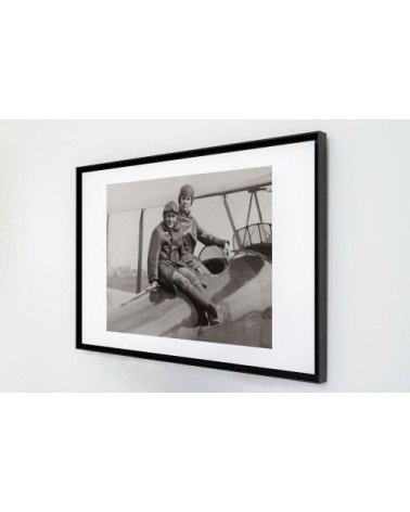 Photo ancienne noir et blanc avion n°04 cadre noir 40x60cm