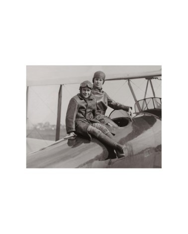 Photo ancienne noir et blanc avion n°04 cadre noir 30x45cm