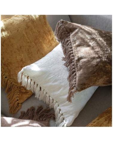Housse de coussin en velours irisé - blanc - 50 x 50 cm