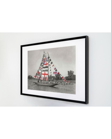 Photo ancienne couleur bateau n°06 cadre noir 100x150cm