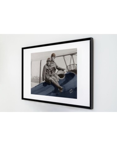 Photo ancienne couleur avion n°04 cadre noir 70x105cm