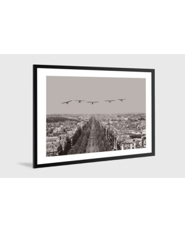 Photo ancienne noir et blanc avion n°14 alu 40x60cm