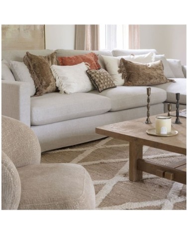 Housse de coussin en velours irisé - taupe - 50 x 50 cm