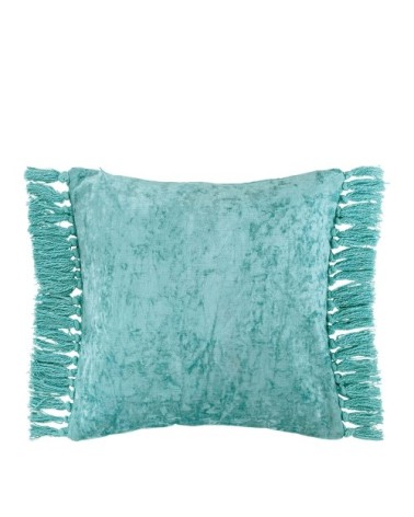 Housse de coussin en velours irisé - bleu aqua - 50 x 50 cm