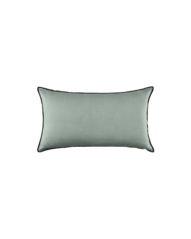 Housse de coussin en lin vert 28x47 cm