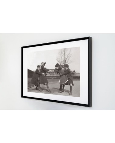 Photo ancienne noir et blanc enfance n°02 cadre noir 40x60cm