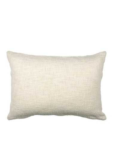 Housse de coussin en polycoton brodé - rose et curry - 60 x 40 cm