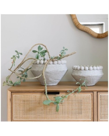 Cache-pot en ciment gris clair - 19,5 x 19,5 x 11,7 cm