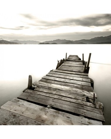 Tableau sur toile ponton noir et blanc 65x65 cm