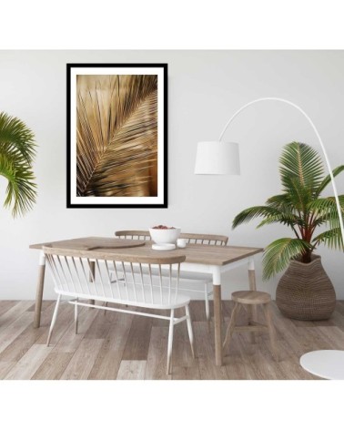 Affiche sous cadre bois déco golden palm 20x30cm