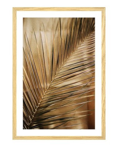 Affiche sous cadre bois déco golden palm 40x60cm