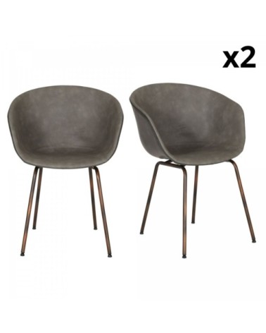 Lot 2 chaises simili gris