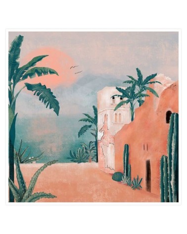 Affiche illustration ambiance La Mamounia 50x50cm