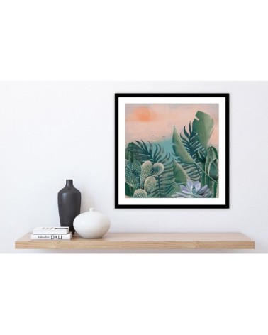 Affiche illustration jardin succulentes et cie 30x30cm