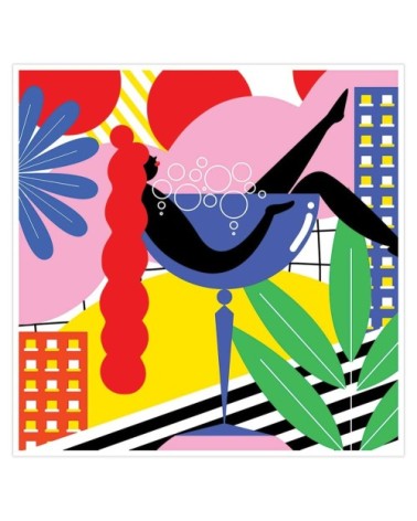 Affiche cocktail farniente 80x80cm