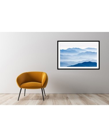 Affiche paysage montagnes bleues 90x60cm