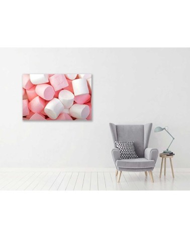 Tableau déco chamallow toile imprimée 100x60cm