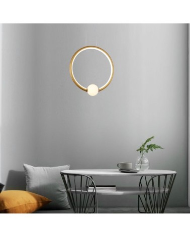 Suspension en aluminium dore