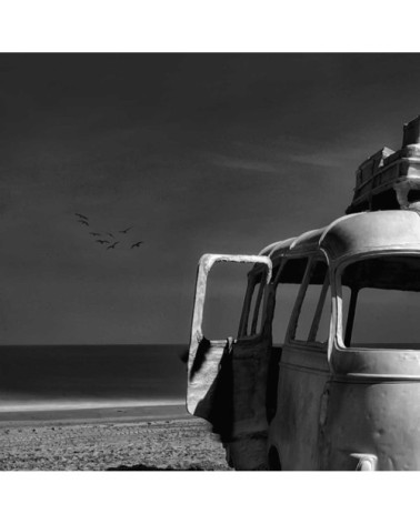 Tableau déco beached bus toile imprimée 50x30cm