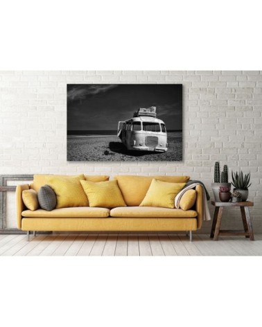 Tableau déco beached bus toile imprimée 120x80cm