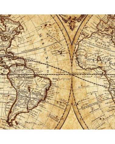 Tableau mappemonde ancienne toile imprimée 80x50cm