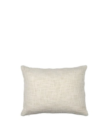 Housse de coussin en polycoton brodé - rose et curry - 40 x 30 cm