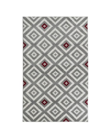 Tapis salon géométrique rouge - 120x160