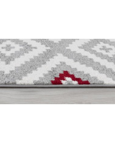 Tapis salon géométrique rouge - 120x160