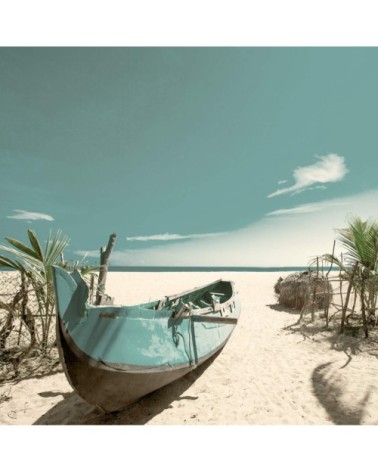 Tableau sur verre bateau dans les tropiques 30x30 cm