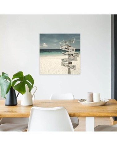 Tableau sur toile panneau amusant 65x65 cm