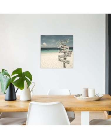 Tableau sur toile panneau amusant 30x30 cm