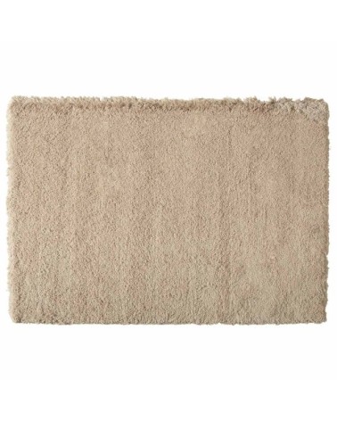 Tapis à poils longs en tissu beige 160 x 230 cm