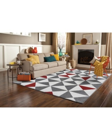 Tapis salon de style Scandinave rouge - 120x160
