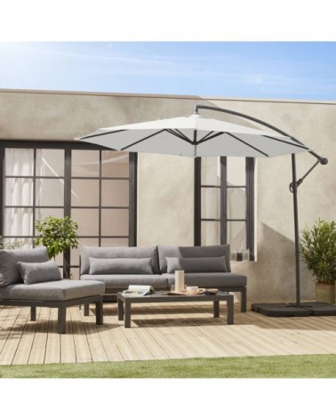 Parasol déporté rond 350cm excentré ecru