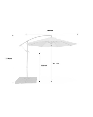 Parasol déporté rond 300cm excentré gris