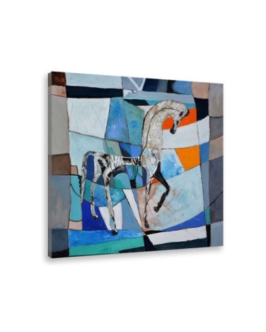 Tableau abstrait cheval grec ancien toile imprimée 100x100cm