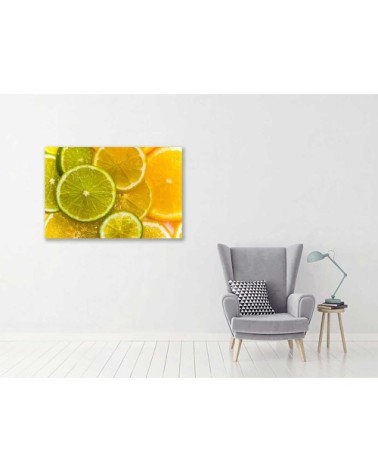 Tableau alu dibond tranches de citron 80x50cm