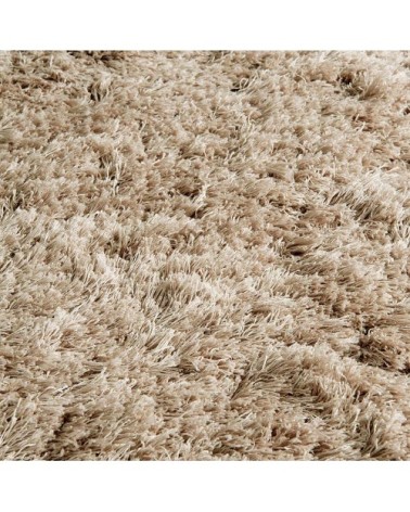 Tapis à poils longs en tissu beige 160 x 230 cm