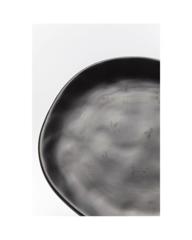 Assiette plate en grès noir D20 - Lot de 4