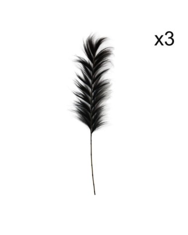Set de 3 décorations en fibres végétales noires 200-220 cm