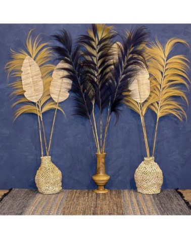 Set de 3 décorations en fibres végétales noires 200-220 cm