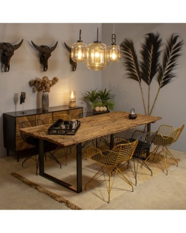 Set de 3 décorations en fibres végétales noires 200-220 cm