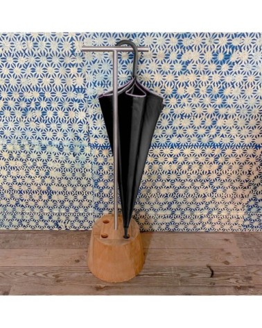 Porte parapluie en teck et acier inoxydable