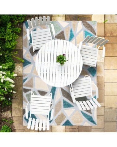 Tapis pour intérieur-extérieur bleu et gris 120x170