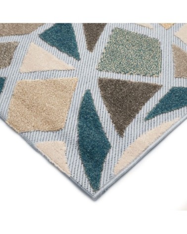 Tapis pour intérieur-extérieur bleu et gris 120x170