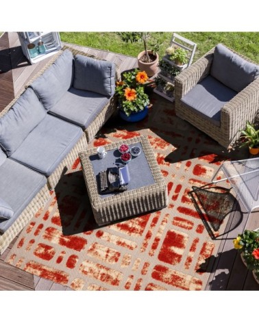 Tapis pour intérieur-extérieur beige et terra 160x230