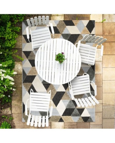 Tapis pour intérieur-extérieur gris, noir et brun 160x230